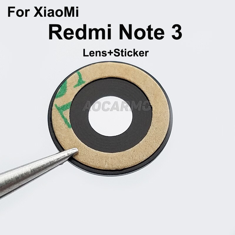 Aocarmo For XiaoMi Redmi Note 3 Rear Back Camera Lens Glass Φ11.40mm With Adhesive Sticker: Default Title
