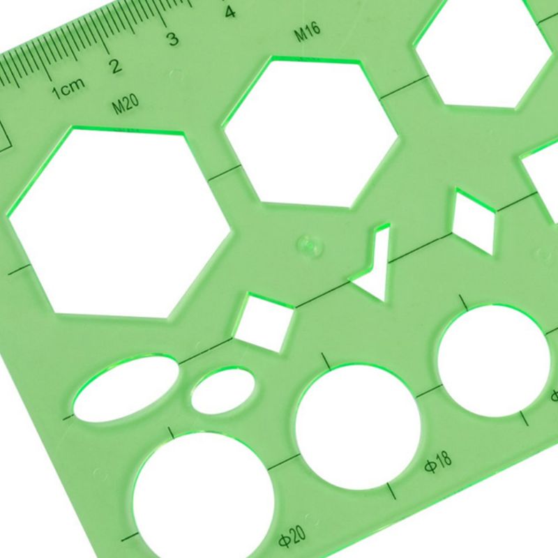 11 Pcs Drawings Templates Rulers Learn School Practical Measuring Multifunction Wide Usage Math Geometry Stencils Set Office