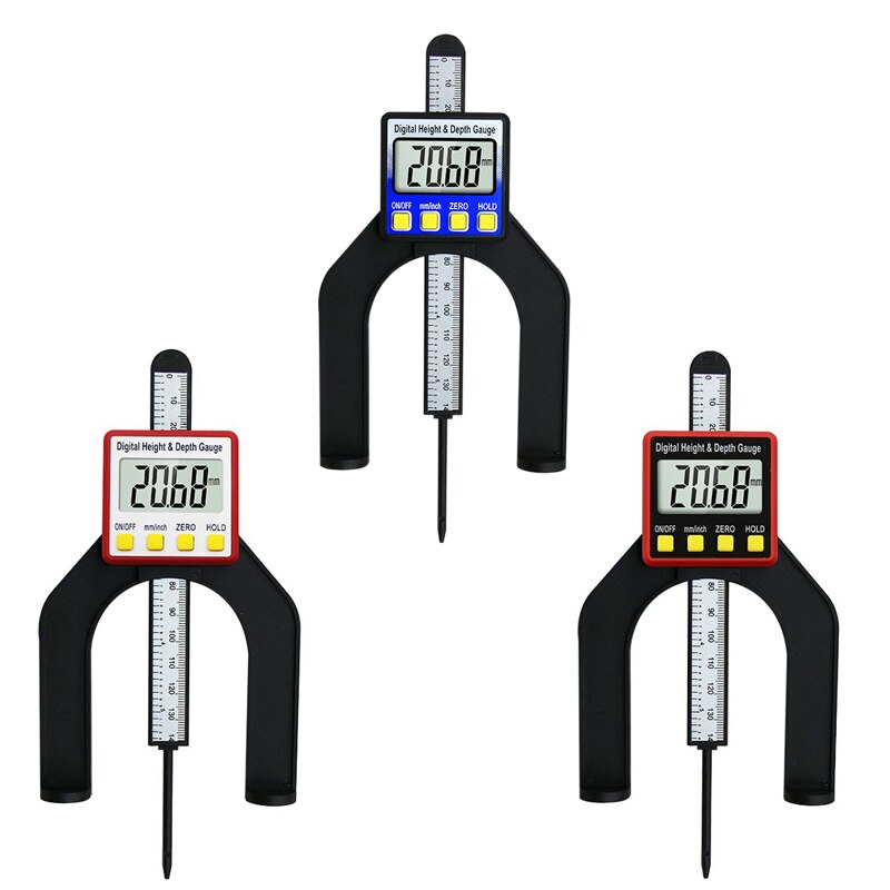 Digital Tread Depth Gauge tester measure tool LCD Magnetic Self Standing Height Calipers Woodworking Router Tables Saw Measuring