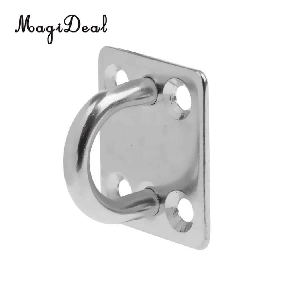 MagiDeal Heavy Duty 304 Stainless Steel Pad Eye Plate 5mm 6mm 8mm Square Plate Shade for Marine Rowing Boat Sailboat Application
