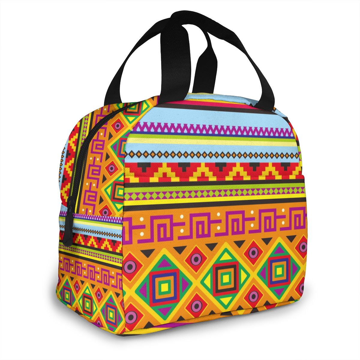 Portable Lunch Bag Mexican Pattern Thermal Insulated Lunch Box Tote Cooler Bag Bento Pouch Lunch Container Food Storage Bag
