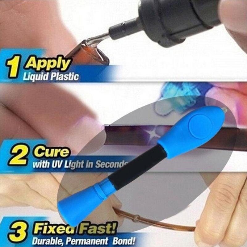 5 zweite Schnell Fix Flüssige Kleber Stift Uv Licht Reparatur Werkzeug Mit Kleber Super angetrieben Flüssigkeit Kunststoff Schweißen Verbindung Büro liefert