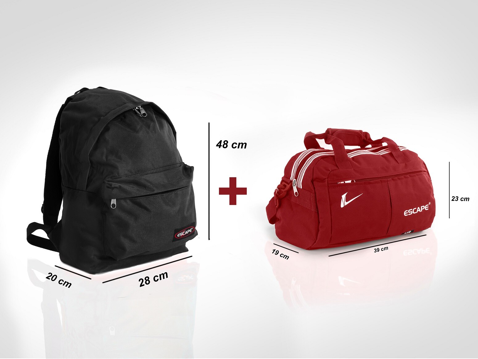 ESCAPE 561 SEASON SCHOOL AND BACKPACK BAG AND ESCAPE 110 SPORTS BAG