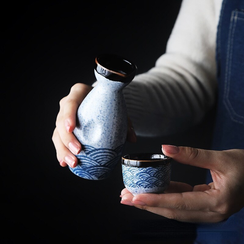 Japanese Sake Set, Rice Wine Warmer, Chinese Wine Utensils, Household Cups, Ceramic Sake Utensils, Wine Glasses Bar Set