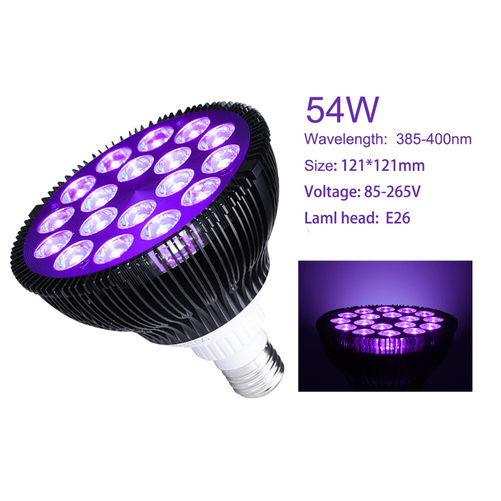 Ultraviolet UV Lamp Bulb 8W 10W 15W 56W Black Light Fluorescent Detection Lamp E26 110V 220V For DJ Party Home Decoration: 54W