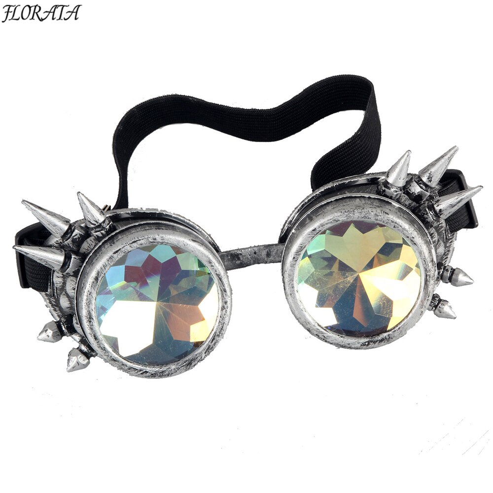 Multicolor Steampunk Goggle Glasses Welding Punk Spiked Gothic Cosplay