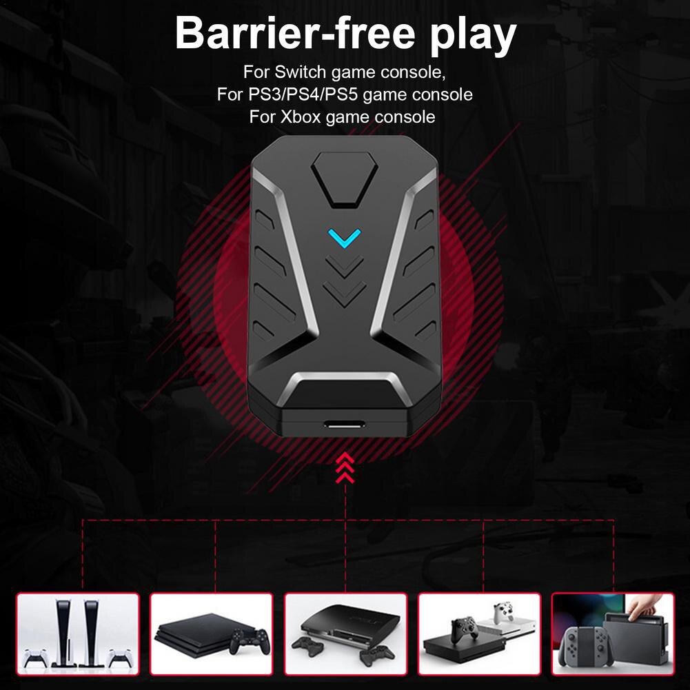 Gaming Toetsenbord En Muis Combo Rgb Backlit Een Hand Toetsenbord Muizen Met Converter Adapter Set Voor Nintendo Switch PS4 PS5 Xbox