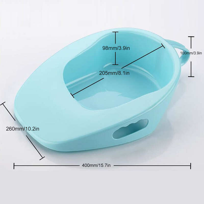 Portable Household Bedridden Patient Elderly Bedpan Pregnant Women Adult Nursing Care Reusable Anti-Spill Blue Urinal Bedpan