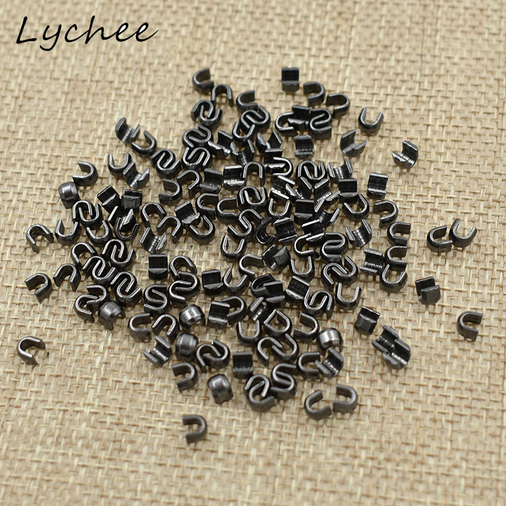 Lychee 150 Pcs 5 # U Vormige Metalen Rits Up Stopper Diy Naaien Craft Kleding Broek Rits Accessoires