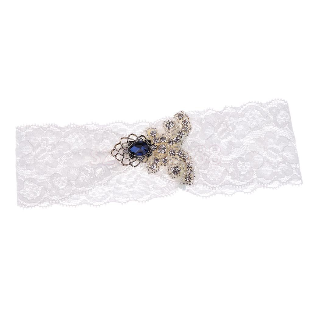 Crystal Diamante Wedding Bride Lace Garter Hen Stag Night Bachelorette Party Fancy Dress: Style 2