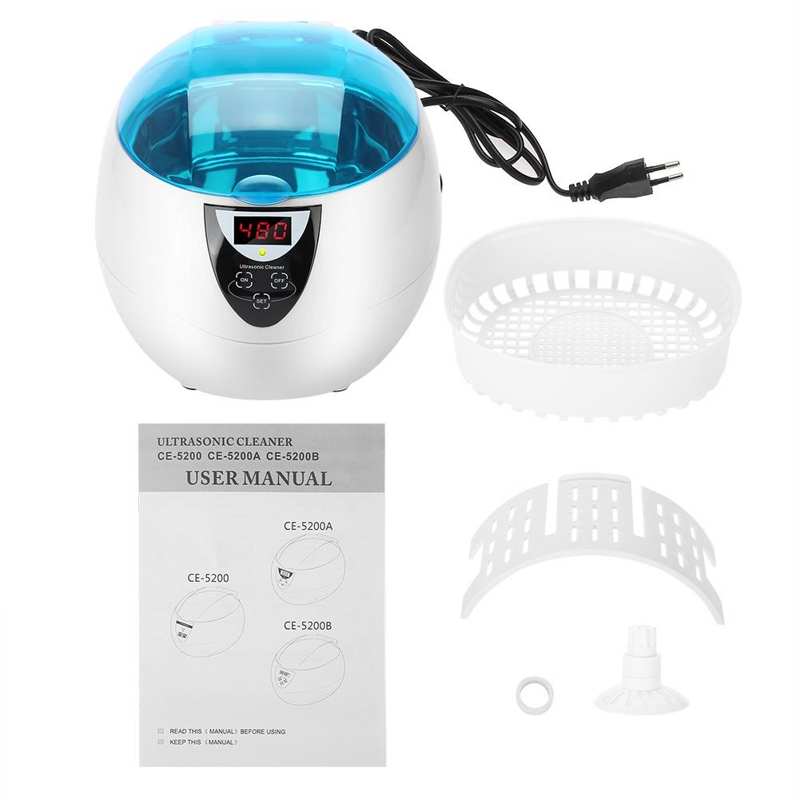 750ml Ultrasonic Cleaner for Nail Tools Sterilizer Home Ultrasonic Cleaning Machine for Jewelry Eyeglasses Watch
