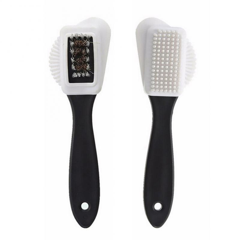 1PC 3 Side Cleaning Brush Suede Nubuck Boot Shoes S Shape Shoe Cleaner Brush For Footwear Shoe Horn Shoe Care Cleaning Tool