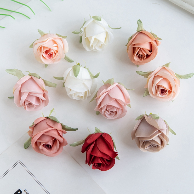 Günstige Rosenkopf-Kunstblumen aus Seide für Zuhause, Hochzeit, Bogen, Bastelbedarf, Dekoration, DIY, Weihnachtskranz, Zubehör, Sammelalbum