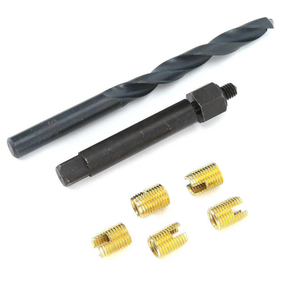 12pcs M6x1 Thread Repair Kit Self Tapping Thread Insert Drill Bit Tool