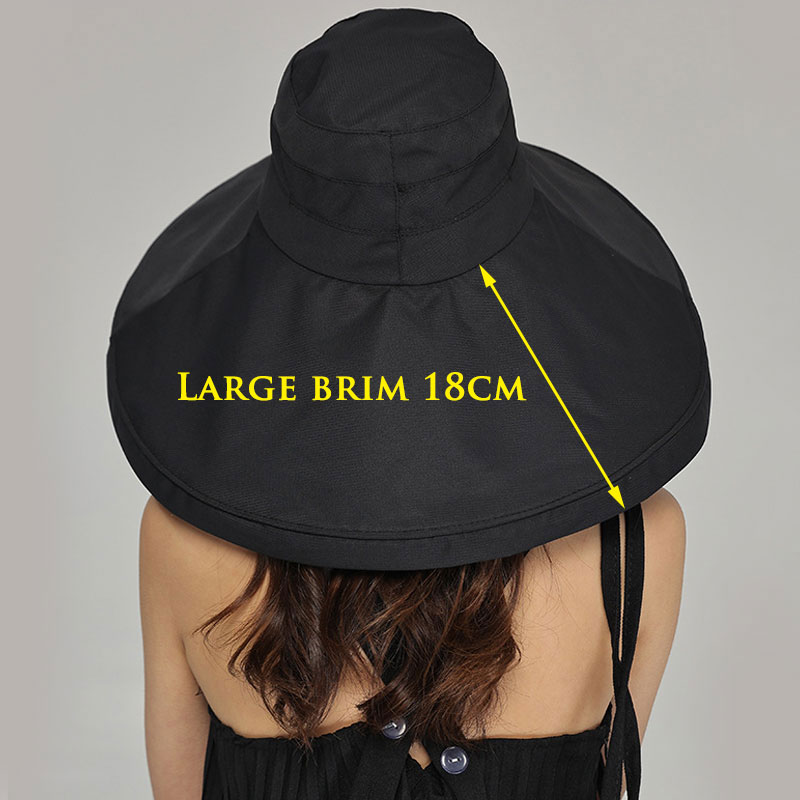 18cm Oversized Brim Sun Hat for Women's Outdoor Sun Beach Fisherman Cap Ladies Girls Casual Travel Sun Protection Wide Brim Hat