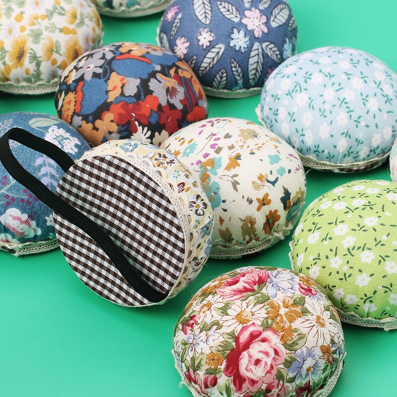 Ball Shaped Sewing Needle Pin Cushion Wrist Strap Sewing Needle Pillow for Cross Stitch Sewing Pins Accessories Craft Supplies