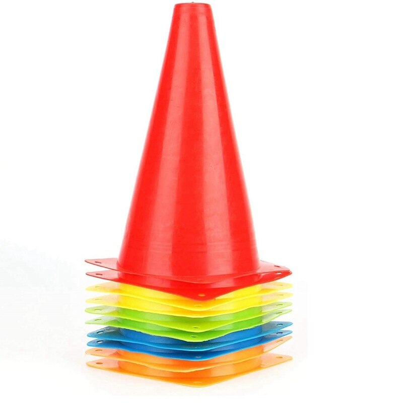 10 pcs football training marker buckets, 9in/23cm agility marker cones for skateboarding, football and outdoor activities