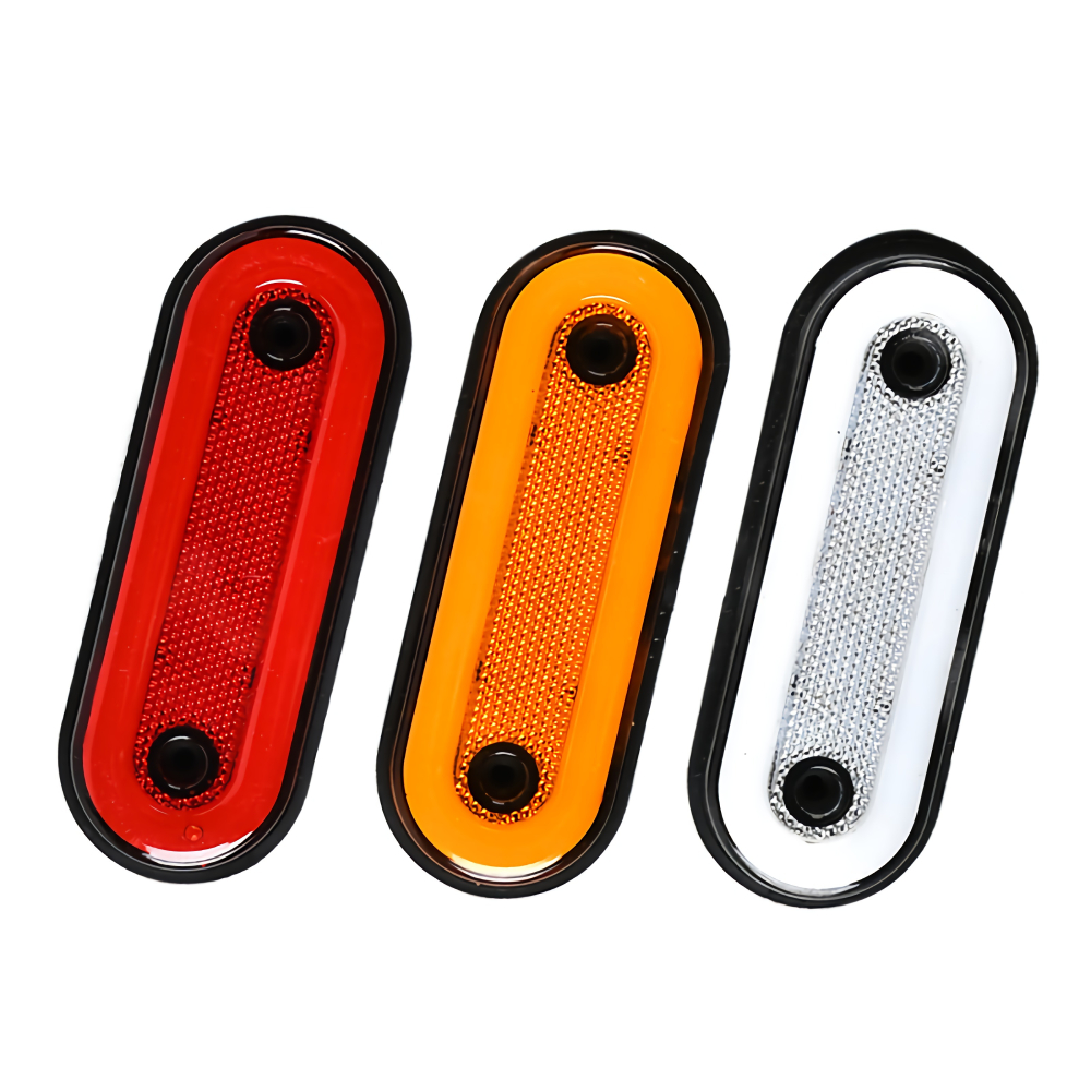 4 stk. markeringslys til tilhenger, 12v 24v led-sidemarkeringslys til lastebil, bobil, buss, campingbil, sidelys rødt, hvitt, gult