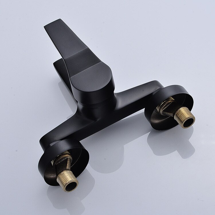 black Wall mounted bathtub faucet waterfall brass chrome finish bath shower mixer Bath Faucet Tap With Hand Shower Head Set