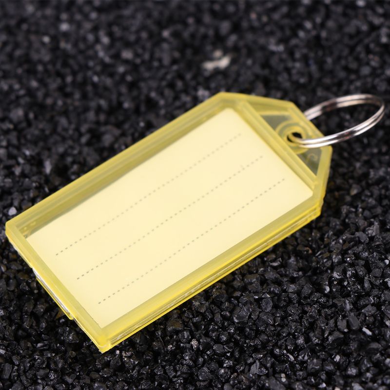 50 Stuks Plastic Key Id Label Tags Met Split Ring Sleutelhanger Naam Adres Wandelen Venster Bagage Card