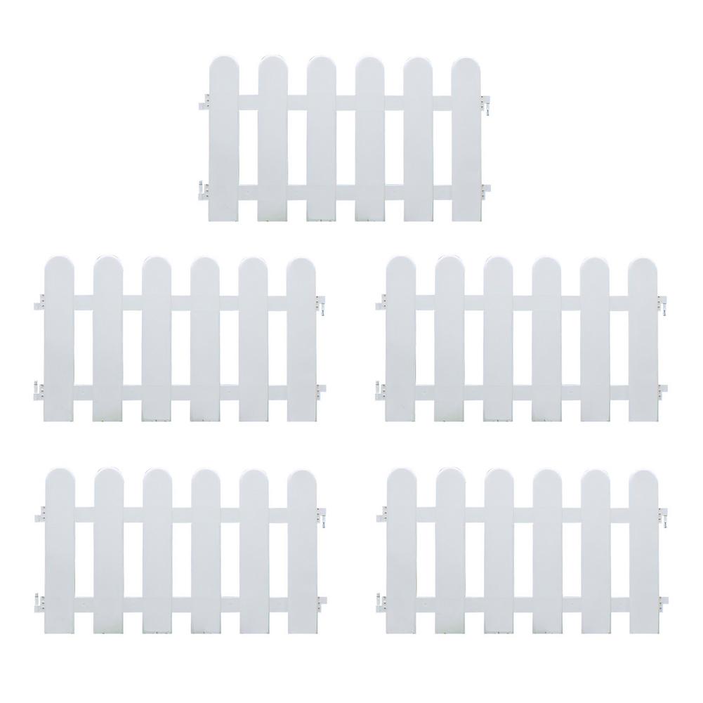 5PCS Garden Picket Fence Plastic Detachable Courtyard Indoor Garden Fence Lawn Wedding Garden Decoration Vegetable Small Fence: 5pcs 50x30cm