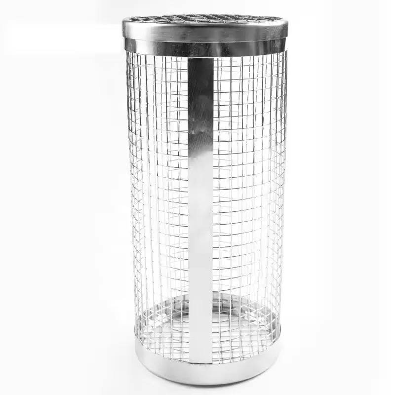 Rollender Grill korb Edelstahl Grill zylinder tragbare Outdoor-Grillz Stand Camping zubehör Kebab Küchen bedarf