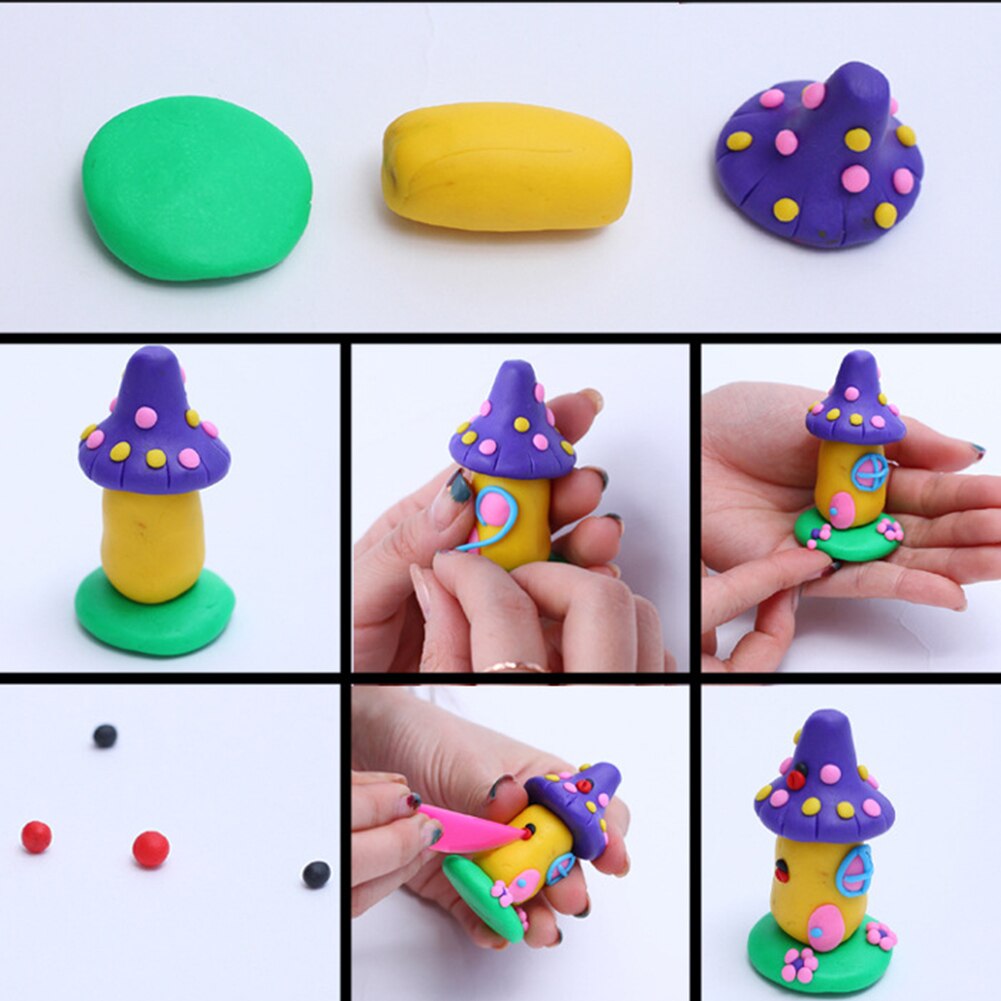 Kid Educational Toy Molding Modeling 3Oven Bake Polymer Clay Slime Set for DIY Muticolor Handmade Clay Crafts