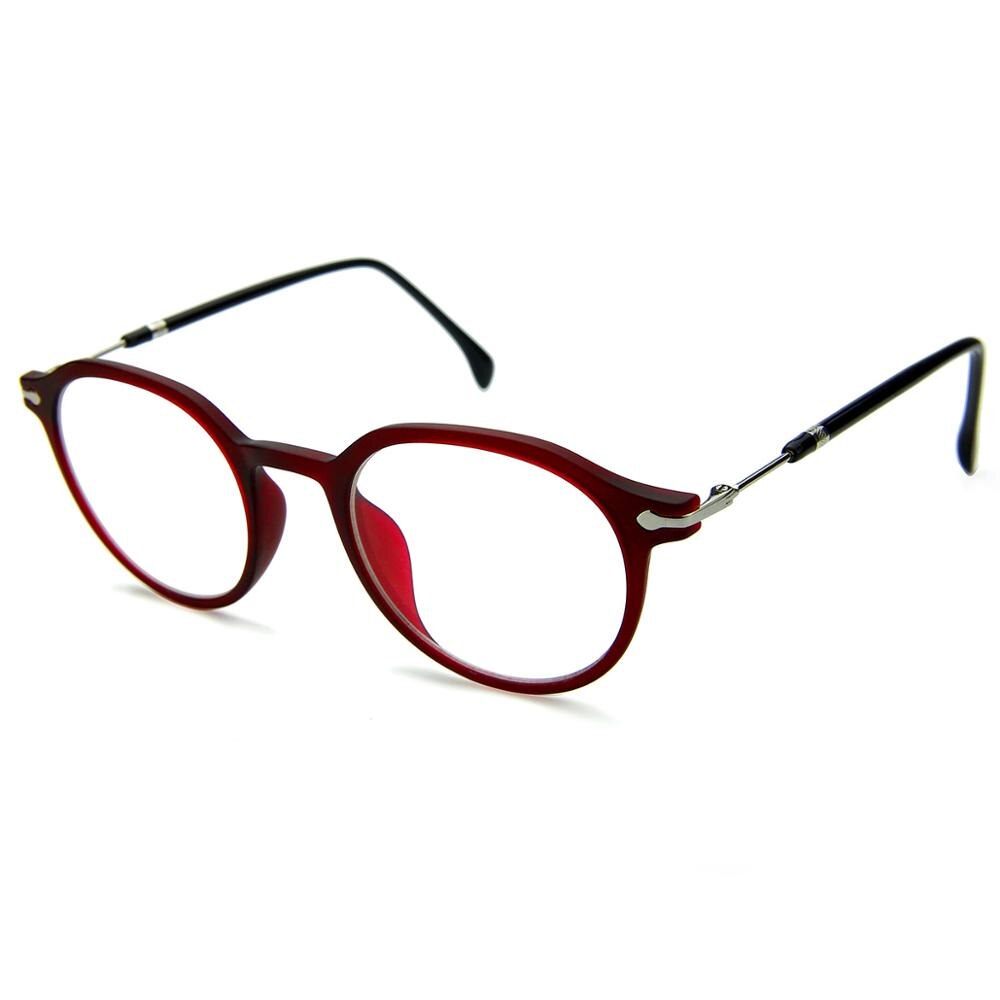 ZENOTTIC-Montura de gafas redondas de acetato Vintage para hombre y mujer, gafas graduadas de de lujo para miopía, óptica Retro: RED