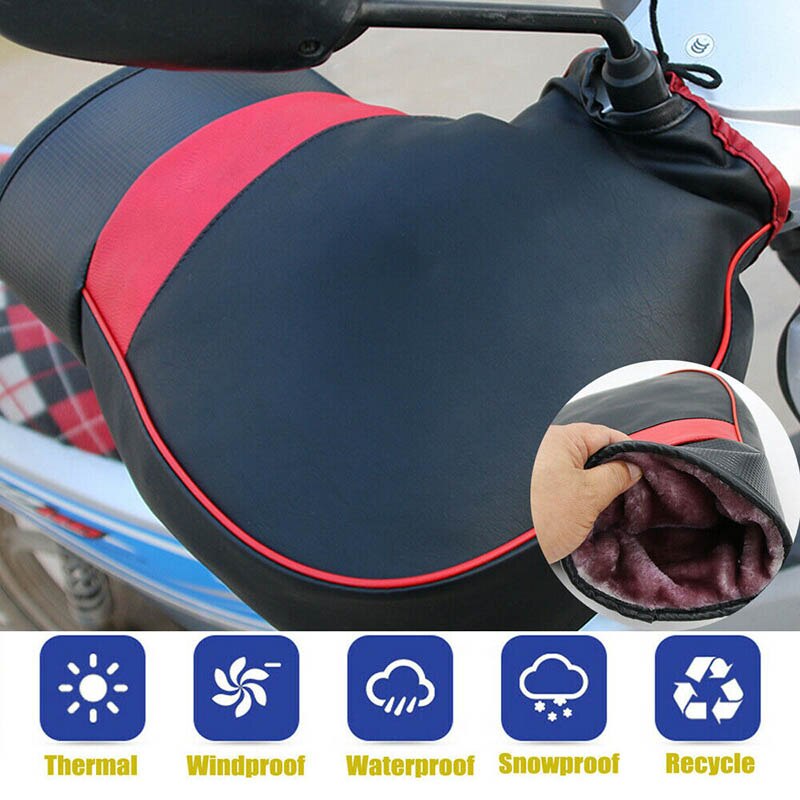 2 Pcs Winter Thermische Motorfiets Stuur Handschoenen Met Reflecterende Strip Winddicht Waterdicht Warm Motorbike Hand Cover Moffen