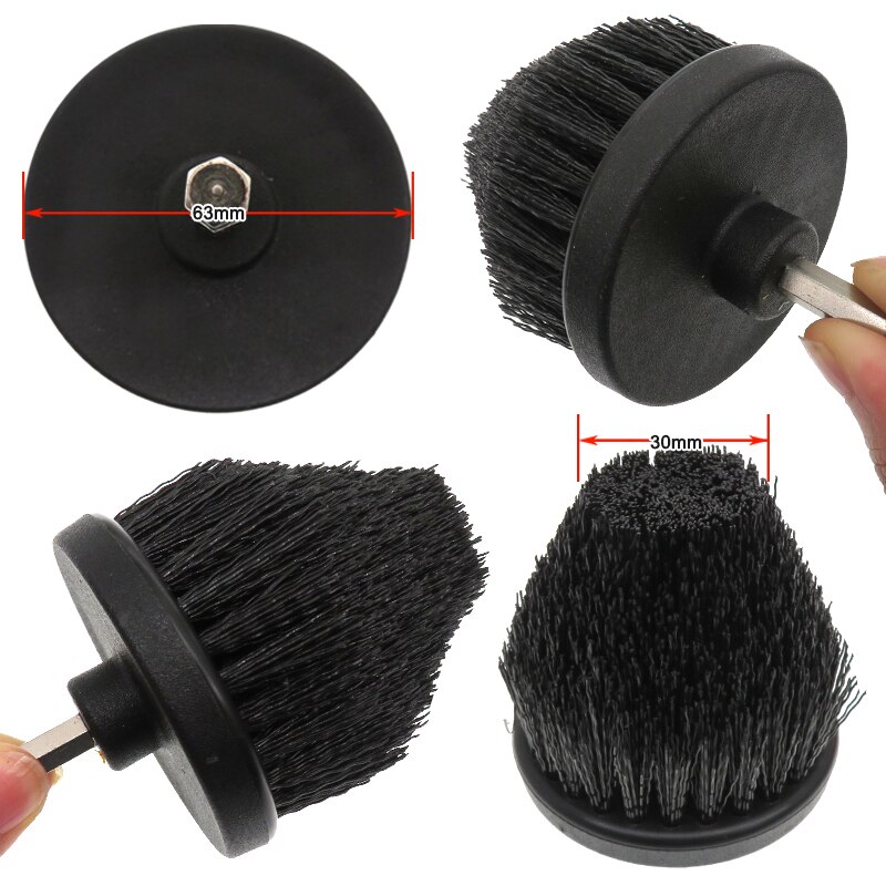 2.5 Inch Elektrische Borstel 6.35Mm Drijfstang Conische Detail Cleaning Tool Voor Meubels Keuken