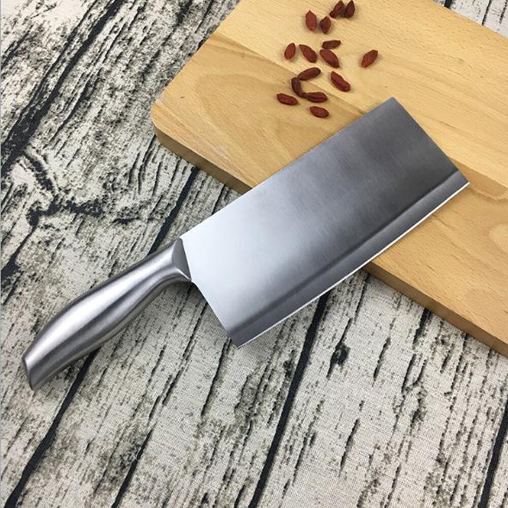Couteau de cuisine en acier inoxydable 3Cr13, pour hacher la viande chinoise, légumes de boucher, soudage sans soudure, couteau à couperet en acier inoxydable
