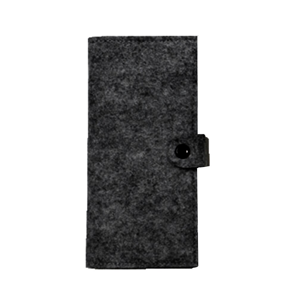 Portatarjetas para hombre y mujer, de estilo informal, monedero de fieltro, organizador multifunción, bolso de mano de gran capacidad, Delgado: Black