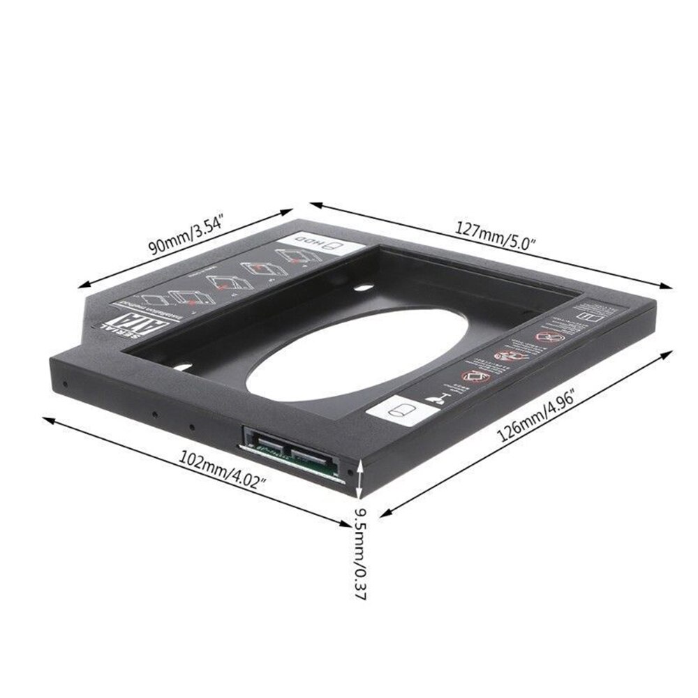 2nd Kunststoff HDD Caddy 9,5mm SATA 3,0 2,5 "SSD Fall Stick Bay Für DVD Festplatte Fahrer CD-ROM adapter Fall