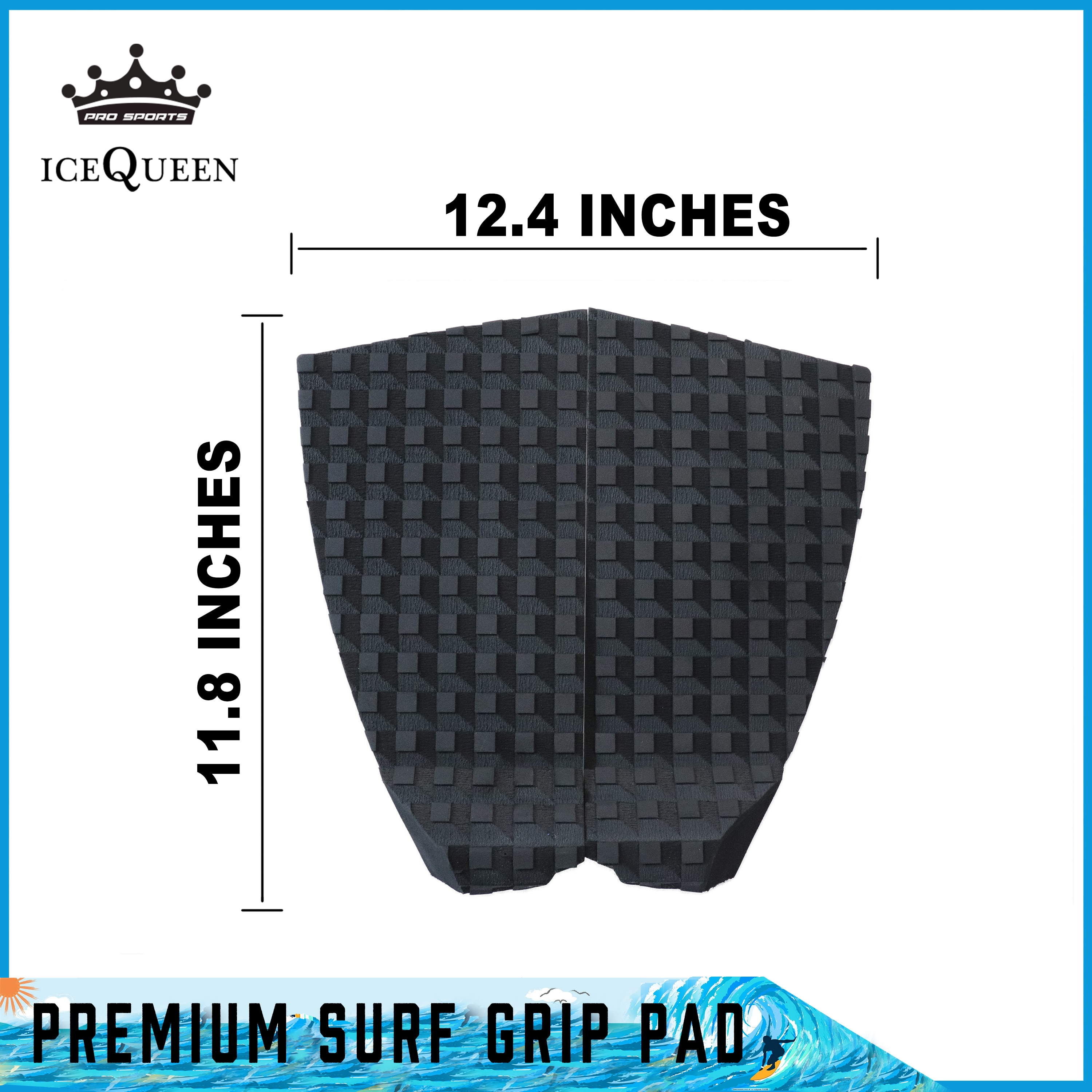 ! Traction Pad - 3 Piece/2 Piece Stomp Pad for Surfing and Skimboard with the Stickiest 3M Adhesive Grips All Boards