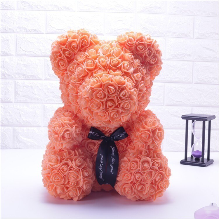 Christmas gift25cm Teddy Rose Flower niedźwiedź pudełko ślubne dekoracje świąteczne walentynki dając dziewczynie truciznę: 25cm orange bear