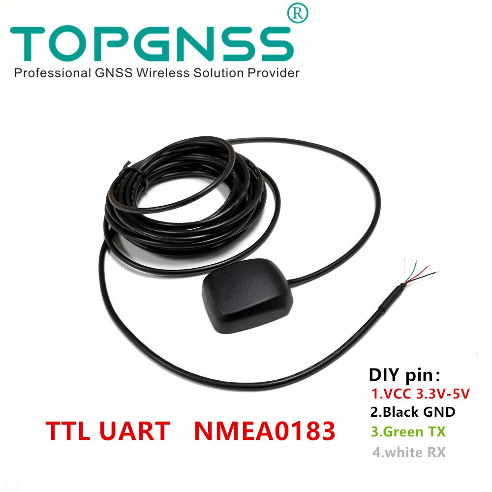 IP67 GN200G Uart Ttl-niveau Diy 5pin Connector Gps + Glonass Gnss Module Antenne Reciever Magnetische Bodem Waterdichte IP67 1hz 9600