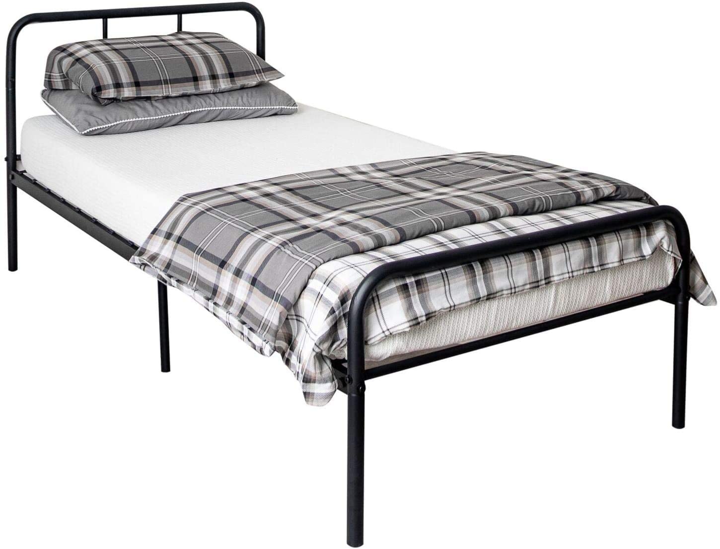 Black Metal Curved Bed Frame 3ft Single.Bedroom Furniture (No Mattress)