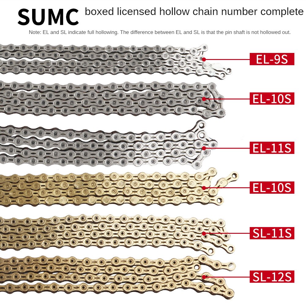 Sumc Fietsketting 8 Speed 9 Speed 10 Speed 11Speed 12 Snelheid Mountainbike Vouwen Racefiets Ketting Fiets accessoires Verkoop