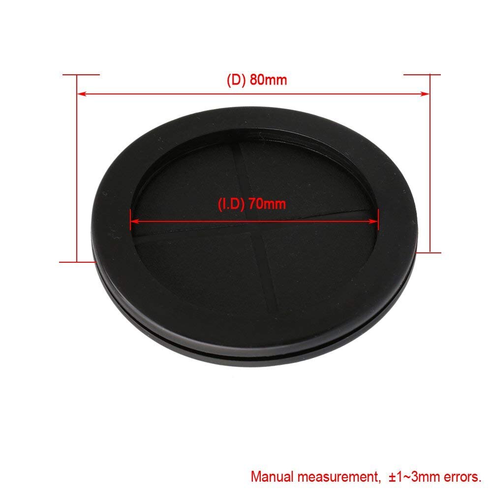 4 st 80mm svart rund form dubbelsidig sluten tom gummi ledning tråd grommets packningar skydd ring ring förbättring