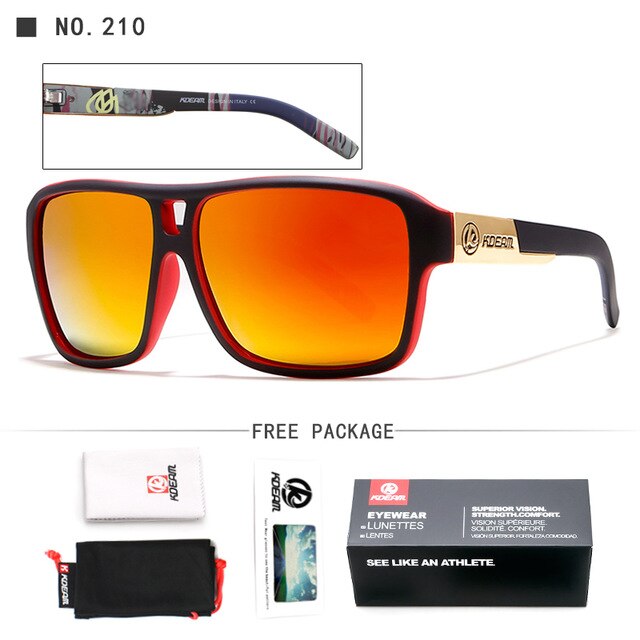 Kdeam originele gepolariseerde vierkante zonnebril voor heren zomer outdoor & reizen  uv400 brillen heren sport stijl zonnebrillen  gr6: C210