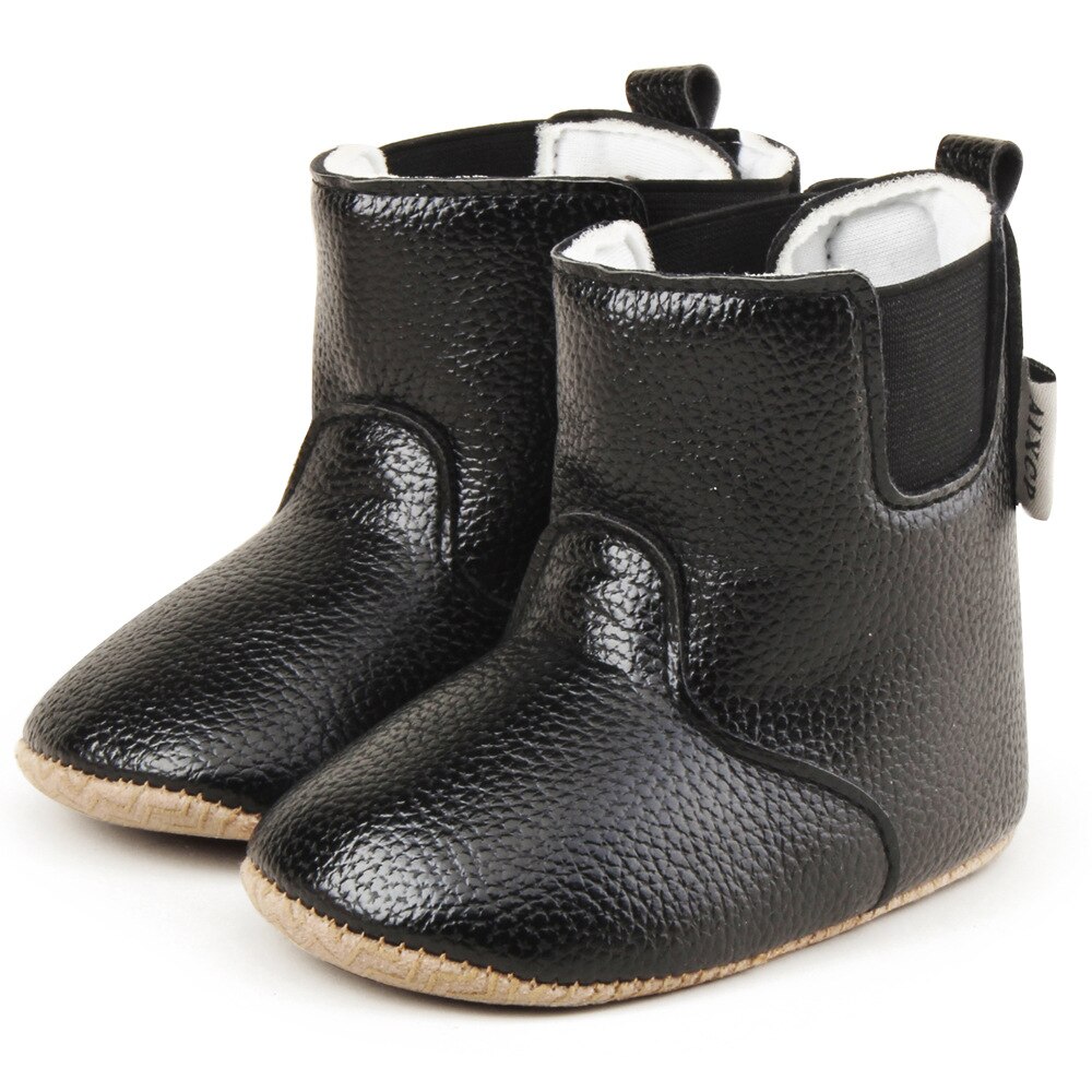 Herfst winter effen pu leren baby mocassins laarzen voor babymeisjes jongens eerste loopschoenen laarzen 0-18 maanden