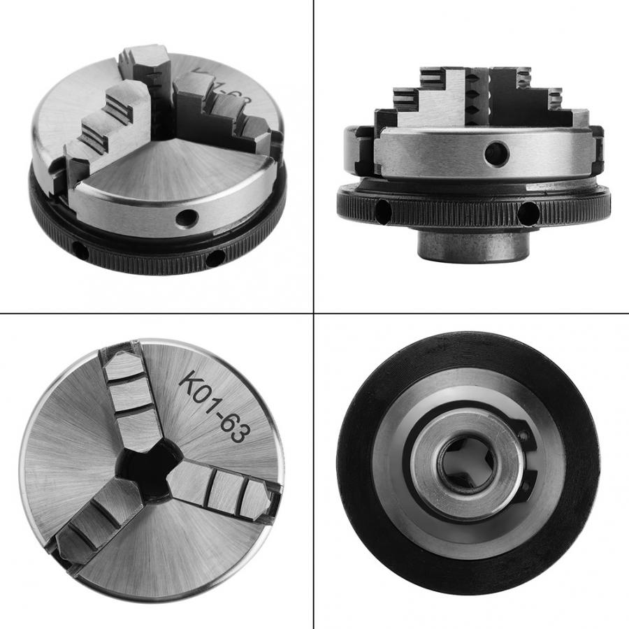3 Jaw Lathe Chuck 63mm Safety Mini Lathe Chucks K01-63 chuck 3-jaw Self Centering Chuck+ Chuck connecting rod M14