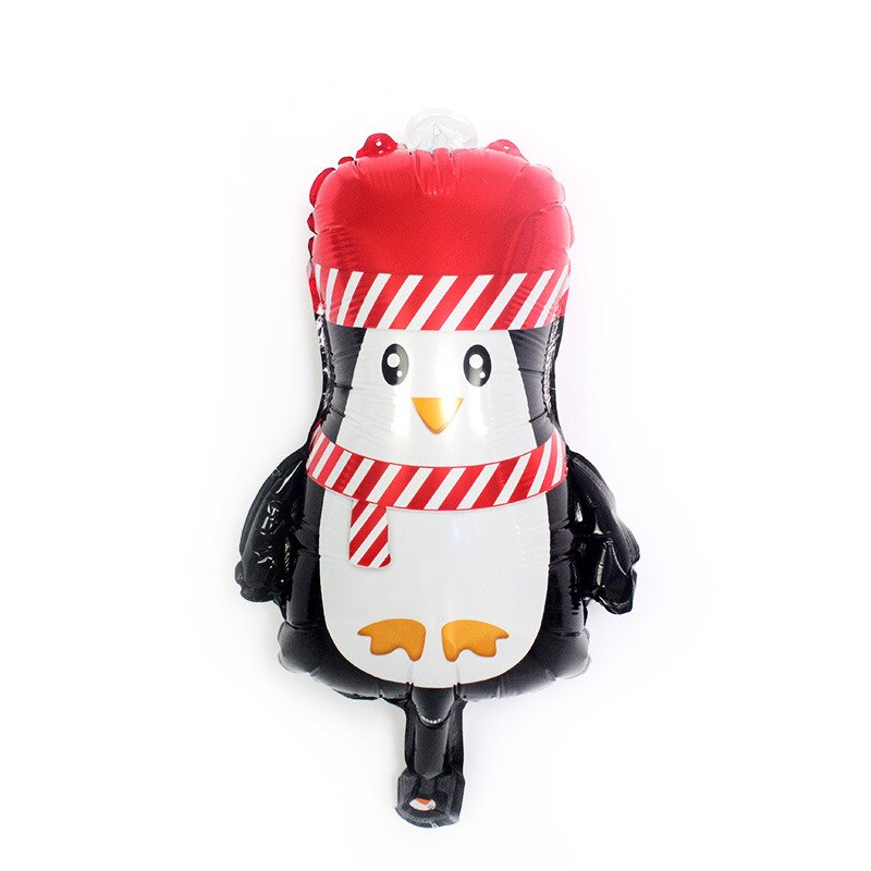 6Pcs/Set Cartoon Cute Christmas Theme Aluminium Foil Balloon Toys Santa Claus Elk Socks Penguin Bear Party Decoration Toys