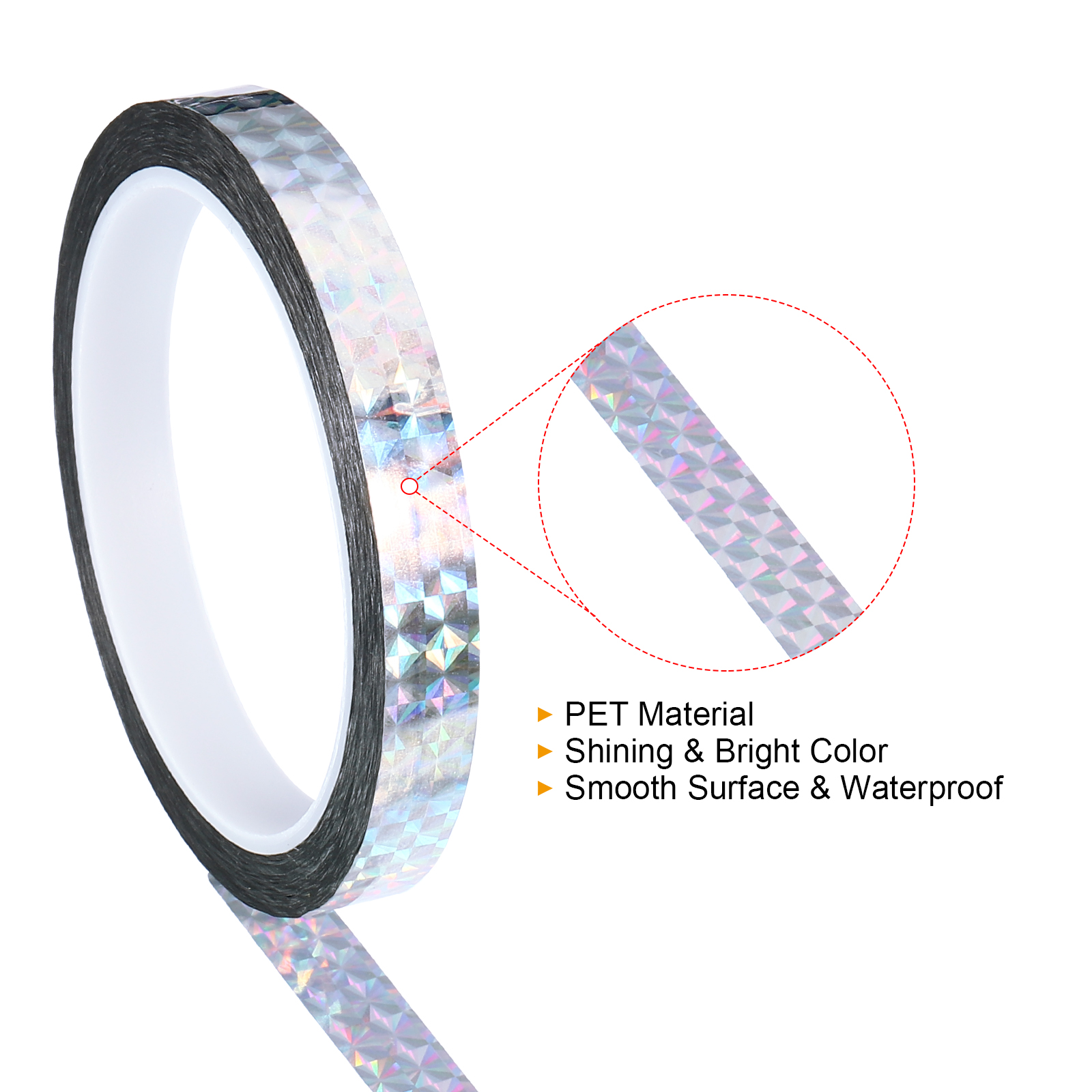 1Pcs 5/8/12mmx50m Prism Tape Holographic Metalized Reflective Adhesive Masking Tape for Detailing Accent Wall Decor Art Craft: L / Yellow