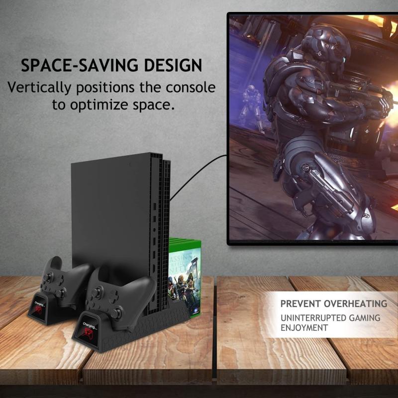 Fast Charger For Xbox One X S Controller Dual Charging Dock Charger Controller Battery Stander Cooling Fans For Xbox One X S