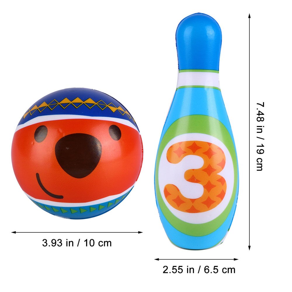1 Set Large PU Solid Bowling Ball Kit Practical Durable Useful Children Sports Plaything Indoor Sports Tool Exercise Accessory f