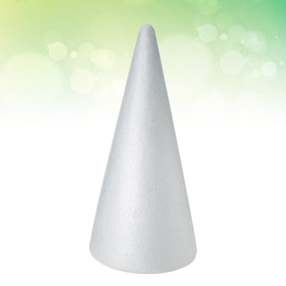 2 stuks kinder diy knutsel kegel accessoires kerst kegel handgemaakte witte massieve schuim kegel  (38 x 13.5cm): Wit