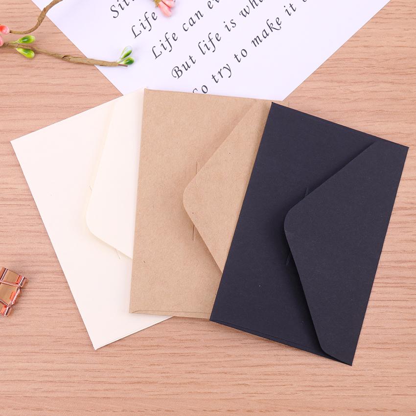 20 stuks klassieke witte zwarte kraft blanco mini-papieren enveloppen met venster, envelop voor huwelijksuitnodiging