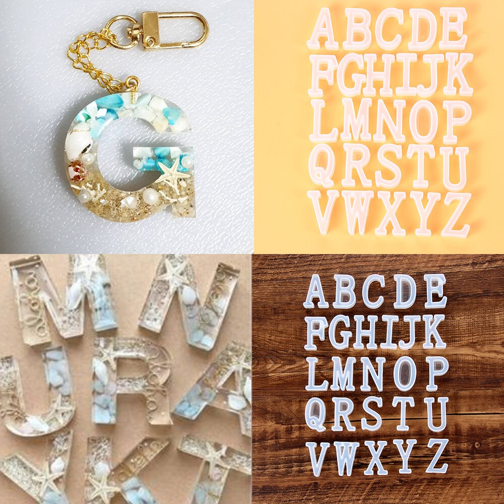 Thuis handgemaakte mal az alfabet engelse letters siliconen mal knutselen sieraden maken diy transparante epoxyhars mallen voor sieraden
