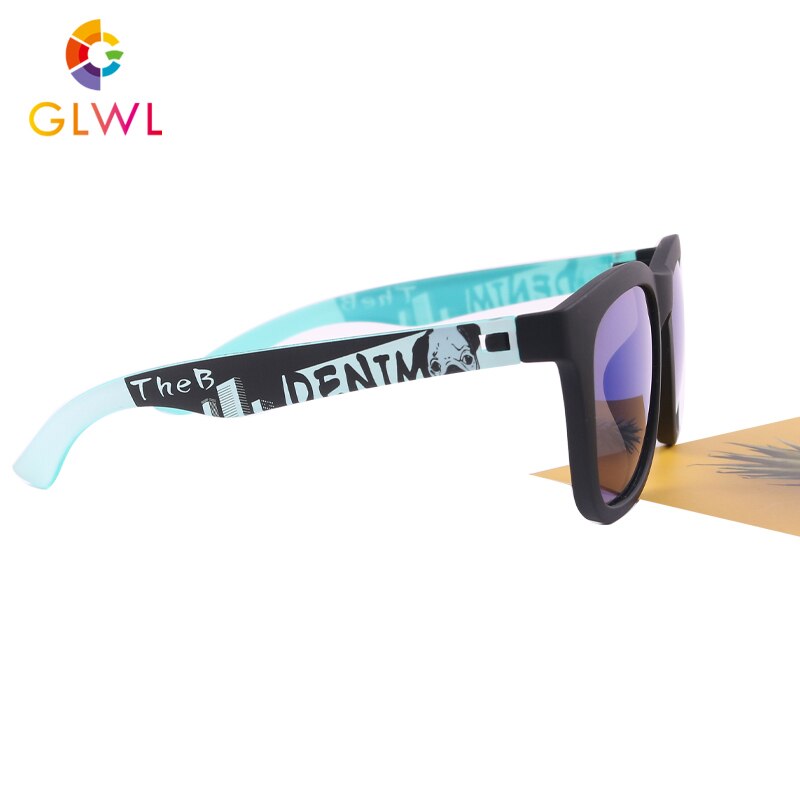 Kids Zonnebril Jongens Stijlvolle Coating Zonnebril Sport Kinderen Lenzenvloeistof Baby Retro Peuters Sunglass Big Schaduw Vierkante Lenzen